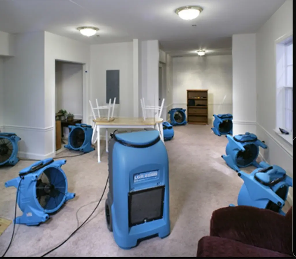 Air movers and dehumidifier setup for Water Extraction & Removal in Somerdale